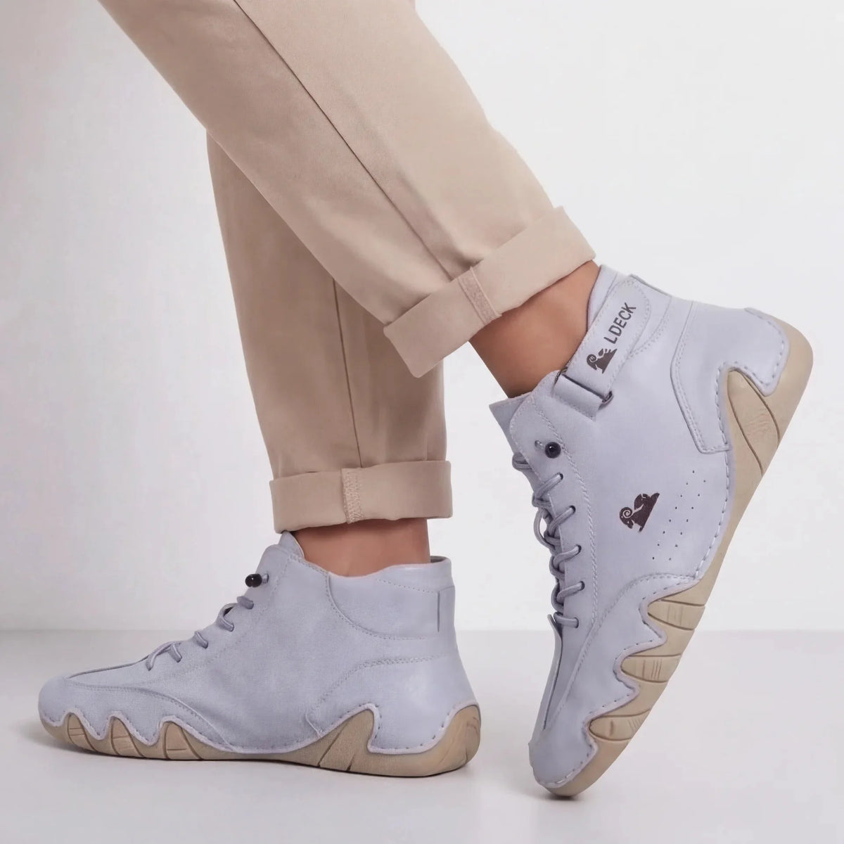 Chaussures Orthopédiques Respirantes en Cuir Vegan Semelle Plateforme Confort
